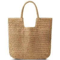 Zaewry Strandtasche Damen, Große Handtasche Damen, Leichte Schultertasche Boho, Shopper Tasche, Sommer Tasche Geflochten, Einkaufstasche Beach Bag