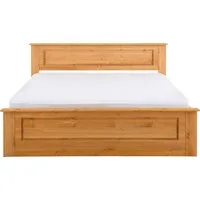 OTTO home Massivholzbett Madrid, Landhausstil, hohe Belastbarkeit! (Breite/Belastbarkeit 180cm/220 KG, 160cm/200 KG, 90cm/=120 KG), mit Rollrost, aus massivem Kiefernholz, Kassettenoptik