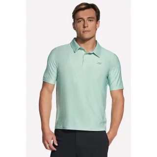 Skechers GO DRI All Day Bedrucktes Polyester Herren Poloshirt in Grün