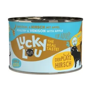 Lucky Lou Nassfutter Katze Adult Geflügel und Hirsch 12x200 g