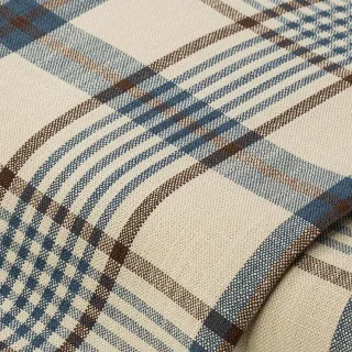 Dekostoff in Leinen-Optik "Karo", natur/blau