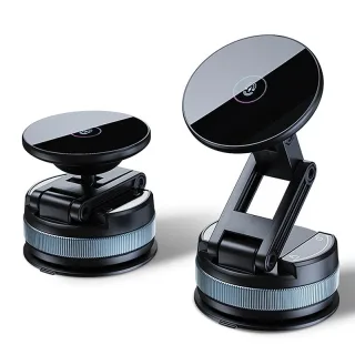 Magnetic Vacuum Suction Car Phone Holder Foldable & Extendable Mount for Windshield/Dashboard Universal Fit for All Smar