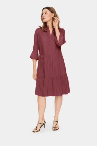 Kleid Lockere Passform Burgundy burgundy