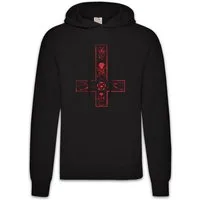 Urban Backwoods Hoodie Satanic Cross Herren Hoodie Aleister Pentagram Religion 666 Satan (1-tlg) Devil Crowley Satanism Satanismus