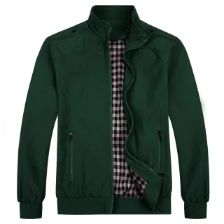 Herren Bomberjacke mit Stehkragen, ¨¹bergangsjacke f¨¹r den Herbst, l?ssige Sportjacke Gr¨¹n