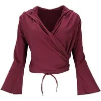 Guru-Shop Longsleeve Wickelshirt, Yogashirt, Langarmshirt mit.. alternative Bekleidung