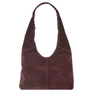 Shopper Beuteltasche bequemer Schultergurt Leder bordeaux 36x25cm | Bear Design Hobo Bag Schultertasche Handytasche geräumiger Begleiter Alltag Büro