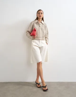 topshop - TSTRUE LS POLO KNT Natural - Gr. - XS