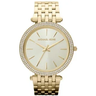 Michael Kors MK3191 Darci Glitz Gold Zifferblatt Pave Lünette Kristall Damenuhr