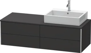 Duravit XSquare Konsolenwaschtischunterbau wandhängend Graphit Supermatt 1400x548x400 mm - XS4913R80 XS4913R8080