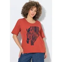 Ulla Popken T-Shirt T-Shirt Zebra Oversized Rundhals Halbarm