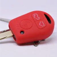mt-key Schlüsseltasche Autoschlüssel Softcase Silikon Schutzhülle Rot, BMW E36 E39 E34 E38 3er 5er 7er E32 8er E31 3 Tasten Fernbedienung