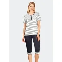 Hajo Capri-Pyjama Hajo, Damen Capri Schlafanzug Klima-Komfort 46002