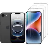 CLM-Tech Displayschutzglas 3x Schutzfolie für iPhone 16e Panzerfolie kristallklar für iPhone 16e, Panzerglas Folie - Anti-Fingerabdruck und kratzfest -, 3 Stück, Kristallklar