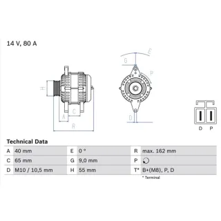 Bosch Lichtmaschine 80A Mazda 323 626 Mx-5 Premacy 0986042911