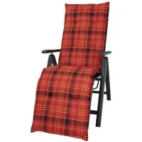 KETTtex Sesselauflage Relaxliege Milano 2393 rot-gelb kariert 170x49x6 cm KETTtex