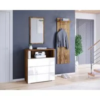 OTTO home Garderoben-Set PARIS/ TOKYO, (Komplett-Set, 3-St), Garderoben- Set Breite 140cm, hochkant oder quer montierbar Spiegel