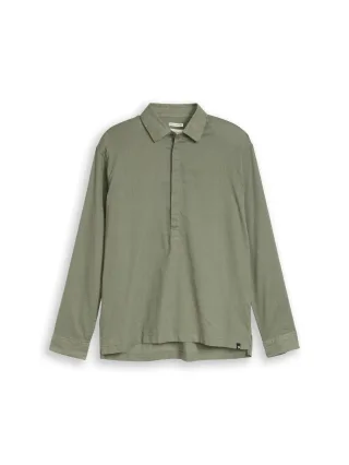 Denim Tom Tailor - Relaxed Fit Tunikahemd mit Leinenanteil sea spray - Gr. - S