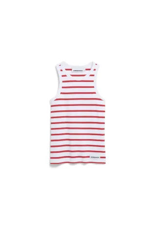 Armedangels - KANITAA STRIPE TOP white-coral blush - Gr. - XS