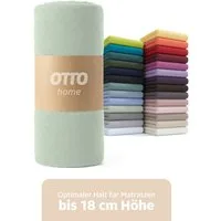 OTTO home Spannbettlaken PHYSALIS in BASIC und PREMIUM Qualität, 100% Baumwolle, Jersey (110 g/m), Gummizug: rundum, (1 Stück), für Matratzen bis 18 cm Höhe, Bettlaken, Spannbetttuch, pflegeleicht