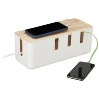 relaxdays Kabelzubehör Kabelbox weiß