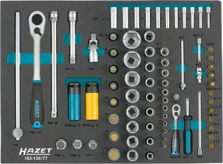 HAZET Steckschlüssel-Satz Einlage 77-teilig - 163-138/77