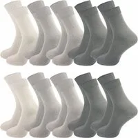 GAWILO Socken für Damen und Herren aus 100% Baumwolle ohne Naht (10 Paar) mit venenfreundlichem Komfortbund