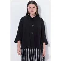 Ulla Popken Sweatjacke Punto-Sweatjacke weite A-Linie Stehkragen 3/4-Arm