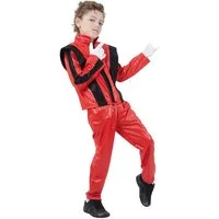 JADEO Kostüm Popstar-Kinderkostüm Rockstar-Kostüm für Kids rot-schwarz