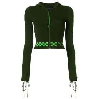 Puma x Rihanna Fenty Zip Up Green Womens Schnürhülle Pullover 577245 02