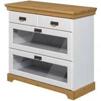 OTTO home Kommode Rügen, zertifizietes Massivholz, mit Schubkasten und Glaseinsatz
