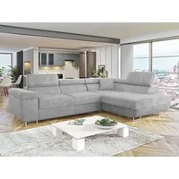 MIRJAN24 Ecksofa Torezio, mit Bettkasten und Schlaffunktion, Einstellbare Kopfstützen, 274x203x70-90 cm