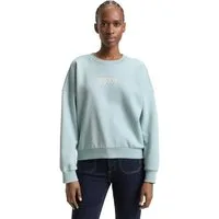 TOM TAILOR Denim Sweatshirt Rundhals, bequeme Passform, bedruckt