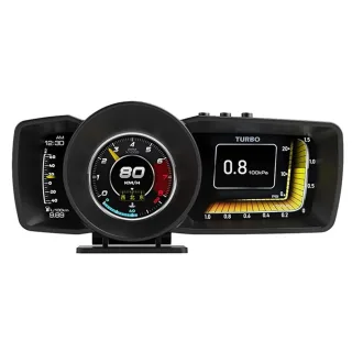 A600 Car HUD On Board Computer Gauge Dual Screen OBD2 GPS Speedometer Turbo Boost Fuel Consumption Ambient Temperature R