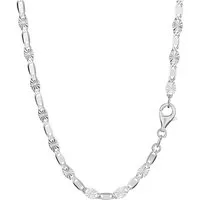 NKlaus Silberkette Halskette 45cm Fantasiekette  925 Silber 2,5mm breit Silberkette Coll (1 Stück), Made in Germany