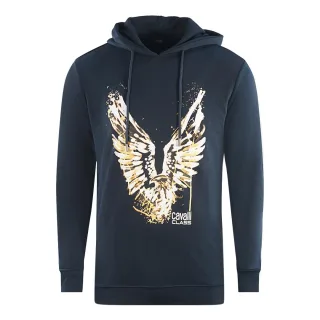 Cavalli Class Golden Eagle Logo Navy Blau Hoodie