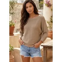 Laura Scott 3/4 Arm-Pullover im sommerlichen Look mit Glitzergarn und in lässigem Schnitt