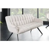 riess-ambiente Sitzbank PAPILLON 165cm champagner beige - Stoff, Metall-Füße, mit Armlehne (Einzelartikel, 1-St), gepolsterte Bank mit Rückenlehne – ideal für Esstisch, Küche & Flur