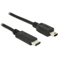 USB 2.0 Kabel, USB-C Stecker > Mini-USB Stecker schwarz, 1 Meter
