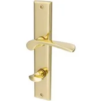 Alpertec Drückergarnitur Alpertec WC-Langschildgarnitur Nelson Messing gold