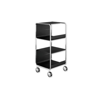 Hewi Beistellwagen 950.74.00060JK Gestell chrom, Ablage schwarz tiefmatt