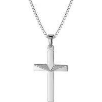 trendor Kette mit Anhänger Kreuz-Anhänger an für Männer Silber 925