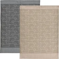 sander table + home Geschirrtuch Geschirrtuch "Schröder" 2er-Pack, Baumwolle Motiv: Hunde