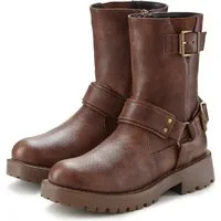 LASCANA Bikerboots mit trendigen Zierschnallen, Stiefel, Stiefelette