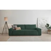 OTTO home 3-Sitzer SHERWOOD Schlafsofa (257cm) Cord, Samtvelours, Vintage-Lederoptik, Schlaffunktion mit Bettkasten (ca. 136/200cm)