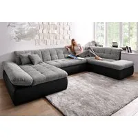 DOMO collection Wohnlandschaft MORIC 353x216x80 cm, mit viel Platz, U-Form, auch in Cord, im XXL-Format, wahlweise mit Bettfunktion und Armlehnenverstellung