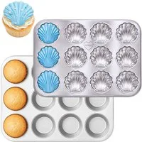 immer Muffinform Edelstahl Backform-Set Muffinblech 12 Muffin/Cupcake- und 12 Muscheln, (Muffinblech-Set 2-tlg)