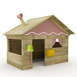 Spielhaus Hostel aus witterungsbeständigem Massivholz für den Garten - Hochwertiges Kinderspielhaus für Abenteuer und kreativen Spielspaß - Wickey