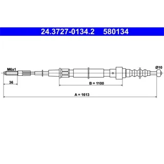 ATE Handbremsseil hinten VW Corrado Golf III Vento
