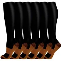 Mutig Kompressionsstrümpfe 6 Paar Lange Kompressionssocken für Damen & Herren (Sportsocken & Reisesocken, Bequem und Elastisch) Ideal für Sport, Reisen und Alltag
